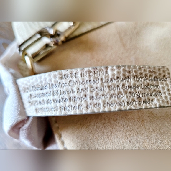 Hugo BOSS 100%Cowhide Embossed Leather Small/Mini Bag Lizard/Suede Neutral/Tan - Picture 8 of 16